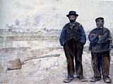 Jean Francois Raffaelli Paintings - The Two Workmen by Jean Francois Raffaelli